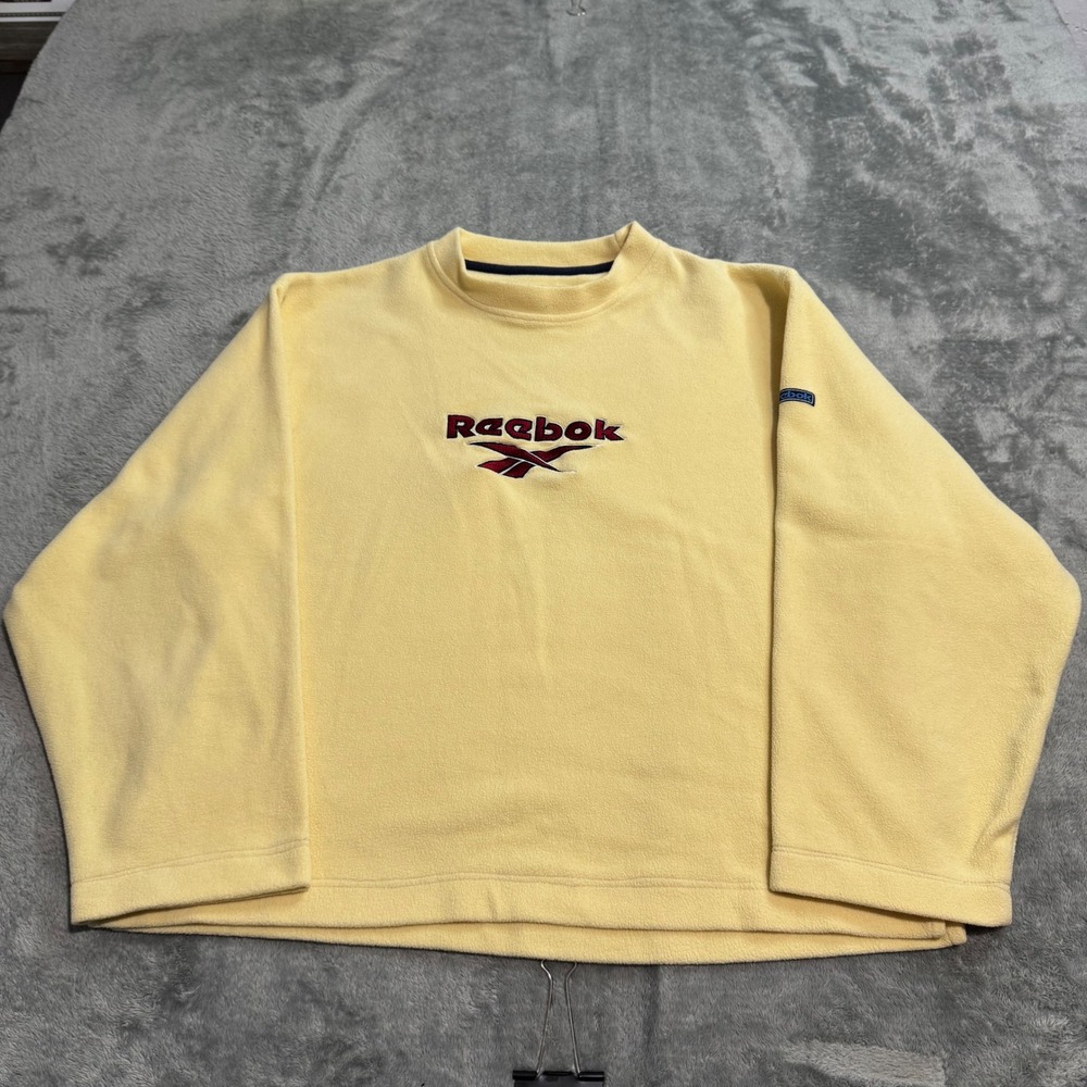 Vintage Reebok Yellow Crewneck Sweatshirt with Maroon Logo